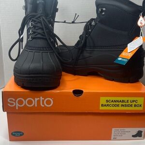 Sporto Black Boots Snow Winter Cold Weather Size 8 NIB